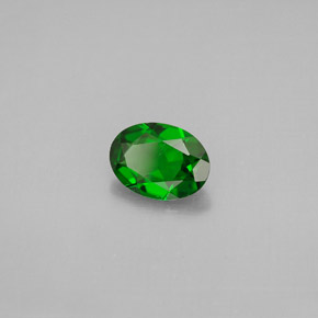 Diopside de chrome vert naturelle coupe ovale, 0,81 ct, VVS-VS