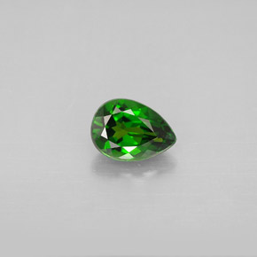Diopside de chrome vert naturelle en forme de poire, 0,88 ct, VVS