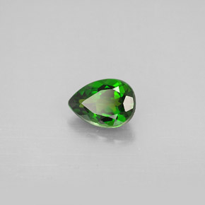 Diopside de chrome vert naturelle en forme de poire, 0,88 ct, VVS