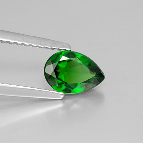 Diopside de chrome vert naturelle en forme de poire, 0,66 ct, VS