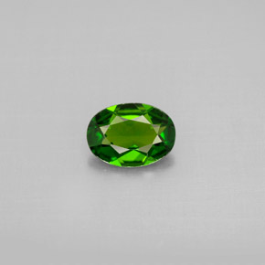 Diopside de chrome vert naturelle coupe ovale, 0,65 ct, VVS