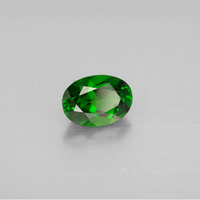 Diopside de chrome vert naturelle coupe ovale, 0,89 ct, VVS