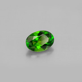 Diopside de chrome vert naturelle coupe ovale, 0,86 ct, VVS-VS