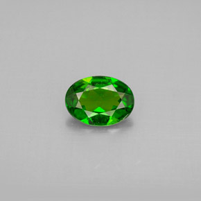 Diopside de chrome vert naturelle coupe ovale, 0,77 ct, VVS-VS