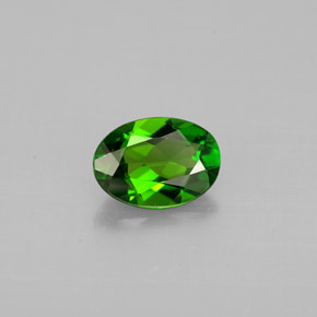 Diopside de chrome vert naturelle coupe ovale, 0,75 ct, VVS-VS