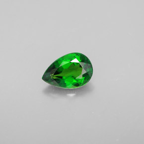 Diopside de chrome vert naturelle en forme de poire, 0,63 ct, VVS
