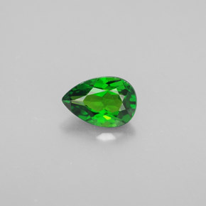 Diopside de chrome vert naturelle en forme de poire, 0,74 ct, VVS