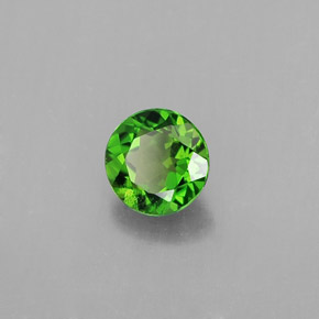 Diopside de chrome vert naturelle coupe roude, 0,49 ct, VS