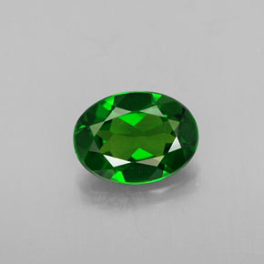Diopside de chrome vert naturelle coupe ovale, 0,72 ct, VS