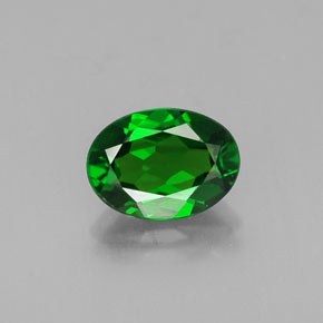 Diopside de chrome vert naturelle coupe ovale, 0,82 ct, VS