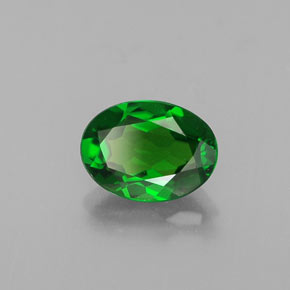 Diopside de chrome vert naturelle coupe ovale, 0,82 ct, VS