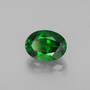 Diopside de chrome vert naturelle coupe ovale, 0,90 ct, SI