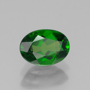 Diopside de chrome vert naturelle coupe ovale, 0,92 ct, VVS