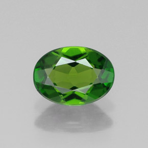 Diopside de chrome vert naturelle coupe ovale, 0,78 ct, VS