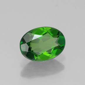 Diopside de chrome vert naturelle coupe ovale, 0,78 ct, VS