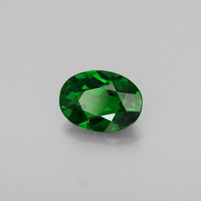 Diopside de chrome vert naturelle coupe ovale, 0,70 ct, VVS