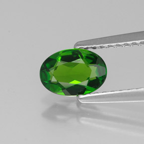 Diopside de chrome vert naturelle coupe ovale, 0,65 ct, VVS