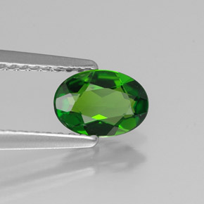 Diopside de chrome vert naturelle coupe ovale, 0,65 ct, VVS