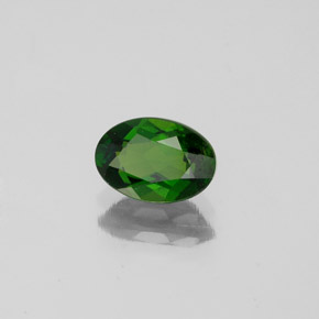 Diopside de chrome vert naturelle coupe ovale, 0,75 ct, VS