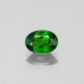 Diopside de chrome vert naturelle coupe ovale, 0,86 ct, VS-SI