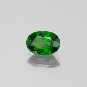 Diopside de chrome vert naturelle coupe ovale, 0,86 ct, VS-SI