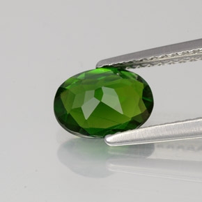 Diopside de chrome vert naturelle coupe ovale, 1,15 ct, VS-SI