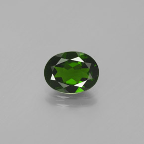 Diopside de chrome vert naturelle coupe ovale, 1,68 ct, VS