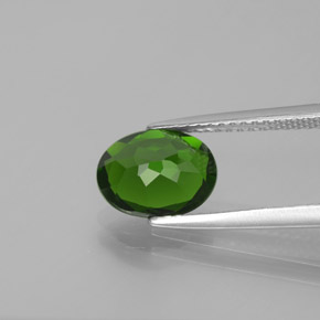 Diopside de chrome vert naturelle coupe ovale, 1,68 ct, VS