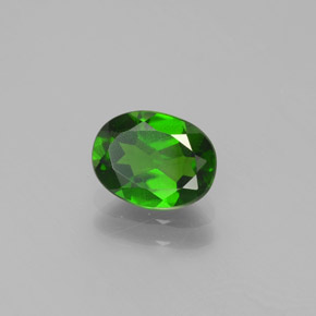 Diopside de chrome vert naturelle coupe ovale, 1,39 ct, VS