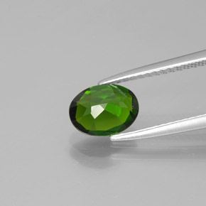Diopside de chrome vert naturelle coupe ovale, 1,27 ct, VVS-VS