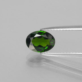 Diopside de chrome vert naturelle coupe ovale, 1,22 ct, VS
