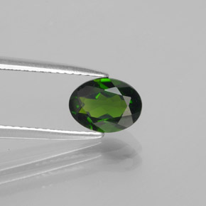 Diopside de chrome vert naturelle coupe ovale, 1,22 ct, VS