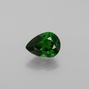 Diopside de chrome vert naturelle en forme de poire, 1,13 ct, VS