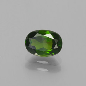 Diopside de chrome vert naturelle coupe ovale, 1,05 ct, VS