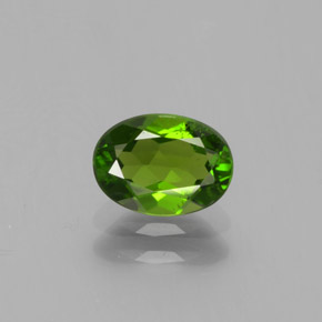 Diopside de chrome vert naturelle coupe ovale, 0,88 ct, VS