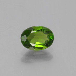 Diopside de chrome vert naturelle coupe ovale, 0,88 ct, VS