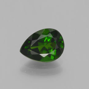 Diopside de chrome vert naturelle en forme de poire, 1,13 ct, VVS