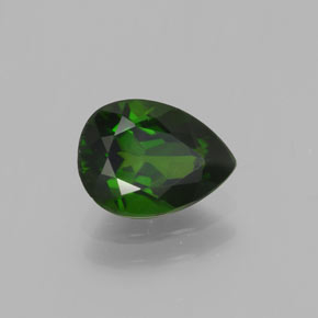 Diopside de chrome vert naturelle en forme de poire, 1,13 ct, VVS