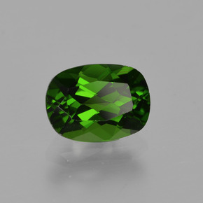 Diopside Chrome Vert naturelle Coupe coussin, 1.00 ct, VS