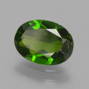 Diopside de chrome vert naturelle coupe ovale, 1,19 ct, VS