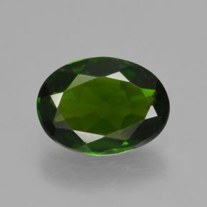Diopside de chrome vert naturelle coupe ovale, 1,06 ct, VS