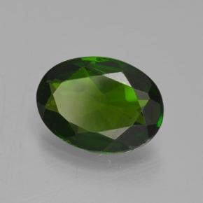 Diopside de chrome vert naturelle coupe ovale, 1,06 ct, VS