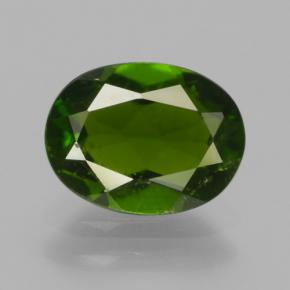 Diopside Chrome Vert foncé naturelle Coupe ovale, 1.30 ct, VS-SI