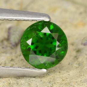 Diopside de chrome vert naturelle coupe roude, 0,65 ct, VS-SI