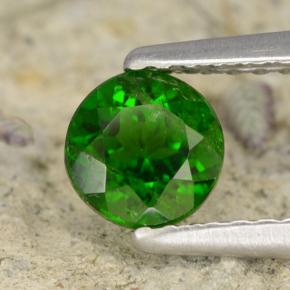 Diopside de chrome vert naturelle coupe roude, 0,65 ct, VS-SI