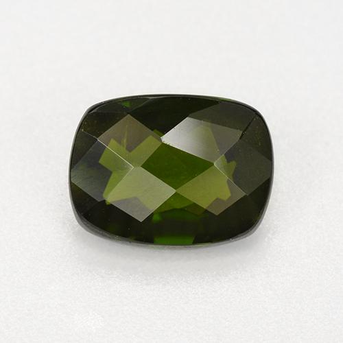 Diopside de chrome vert naturelle coupe coussin, 1,41 ct, VVS-VS