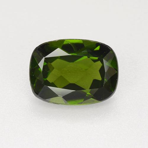 Diopside de chrome vert naturelle coupe coussin, 1,32 ct, VVS-VS