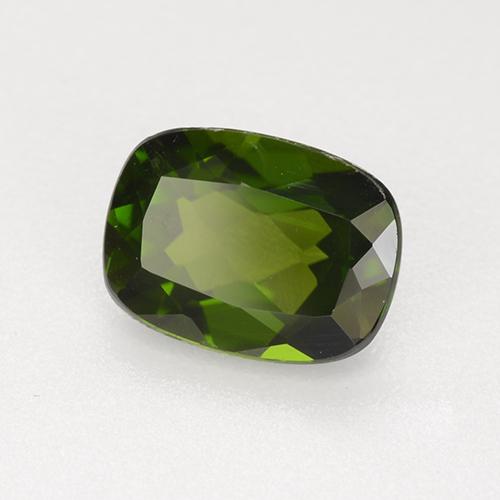 Diopside de chrome vert naturelle coupe coussin, 1,32 ct, VVS-VS