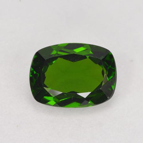 Diopside Chrome Vert moyen-foncé naturelle Coupe coussin, 1.32 ct, VVS-VS