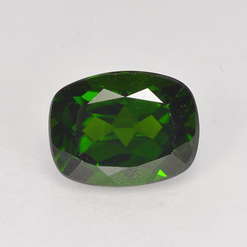 Diopside de chrome vert naturelle coupe coussin, 1,70 ct, VVS-VS